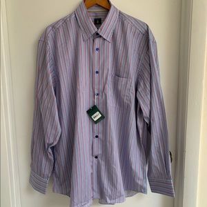 Robert Talbott Shirt - multicolor pinstripes - NWT